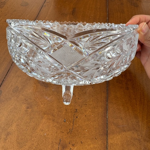 Vintage Imperlux Hand Cut 24% Lead Crystal Footed Bowl - West Germany - Picture 2 of 10